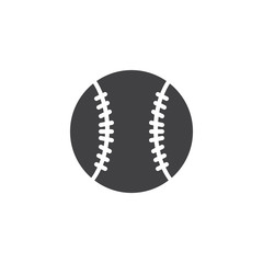 Baseball ball vector icon. filled flat sign for mobile concept and web design. Ball glyph icon. Symbol, logo illustration. Pixel perfect vector graphics