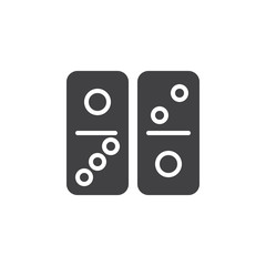 Fototapeta na wymiar Two dominoes vector icon. filled flat sign for mobile concept and web design. Domino glyph icon. Symbol, logo illustration. Pixel perfect vector graphics