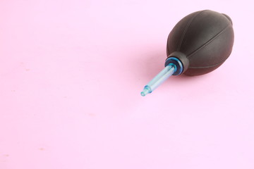 Pear clean photo camera on colorful background