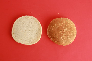 hamburger bun with sesame seeds