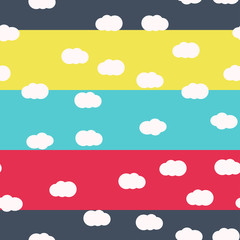 Clouds bright colors seamless pattern vector