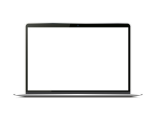 New laptop with blank screen. Vector illustration