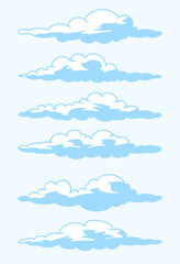 Set of cartoon clouds