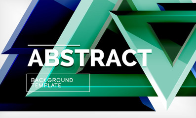 Flying triangles compostion geometric background