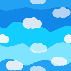 Clouds bright colors seamless pattern vector