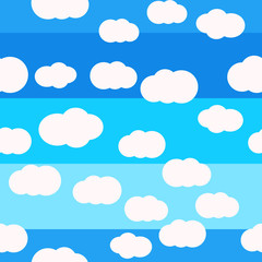 Clouds bright colors seamless pattern vector