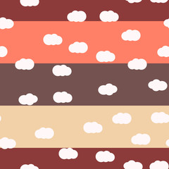 Obraz premium Clouds bright colors seamless pattern vector