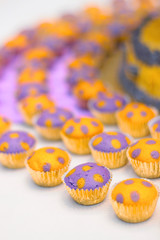 delicious mffin cakes on white background