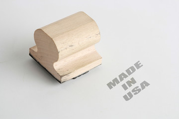 stamp made in usa on white background