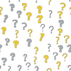 Question mark, education, school concept. Seamless vector EPS 10 pattern. Flat style