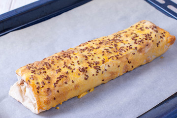 Lavash roll with filling. Healthy diet