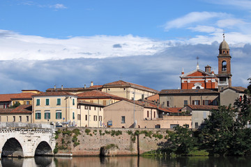 Rimini old town cityscape Italy