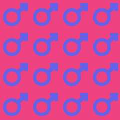male gender signs. seamless pattern