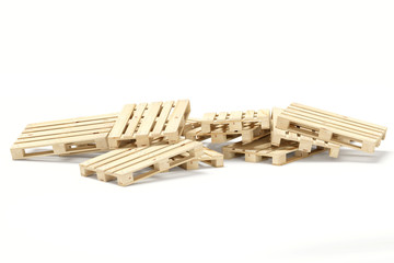 Europalette Holzpalette chaotisch aufeinander übereinander liegend - neutraler Hintergrund - Von...