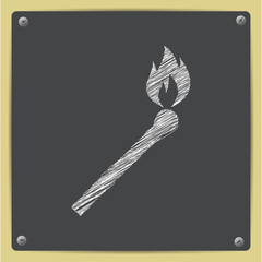 burning match illustration. fire vector flat icon