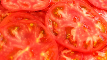 tomato sliced by circles Fresh healthy cutted vegetables