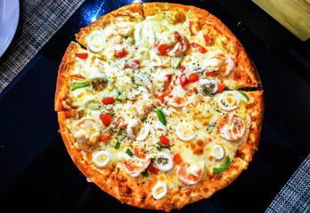 coffee, cup, hot, cappuccino, two, table, latte, art, breakfast, drink, cafe, espresso, cups, background, blue, food, white, red, mug, wood, beverage, caffeine, saucer, morning, top, foam, view, coupl