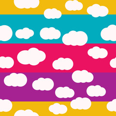 Clouds bright colors seamless pattern vector