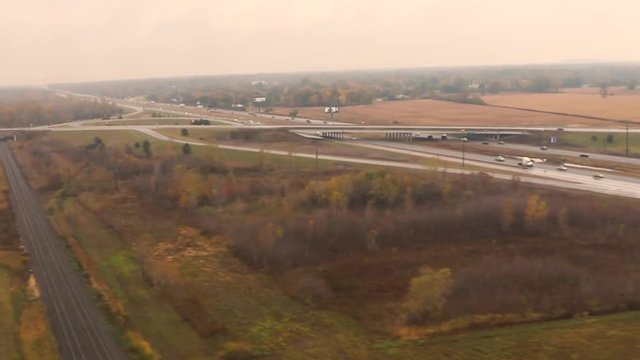 Landing At Detroit Metropolitan Wayne County Airport In The Fall