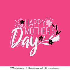 Fototapeta premium Happy Mother's Day greeting text.