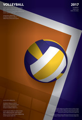 Volleyball Tournament Poster Template Design Vector Illustration