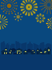 花火と街並み