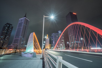 Obraz premium photo taken from jiefang bridge,tianjin haihe river,china.