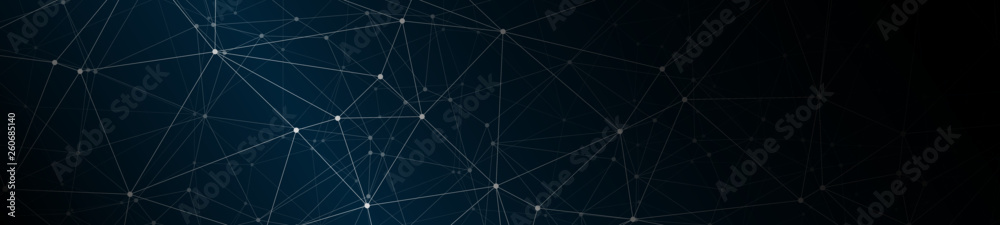 Wall mural tech science connections structure, vector connect lines