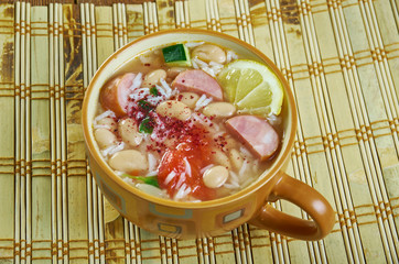 Cajun Sausage, White Bean and Rice Stew