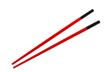 Red chinese sticks isolated on white