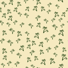 Coconut palm tree. Tropical vector Seamless pattern