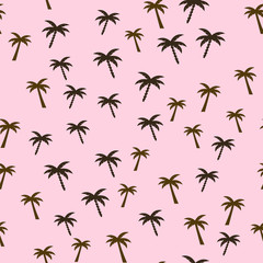 Coconut palm tree. Tropical vector Seamless pattern