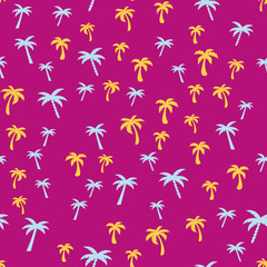 Coconut palm tree. Tropical vector Seamless pattern