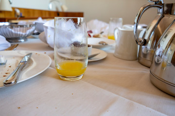 After Luxury Room Service Breakfast in Hotel, Switzerland.