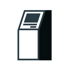ATM silhouette icon. Clipart image isolated on white background
