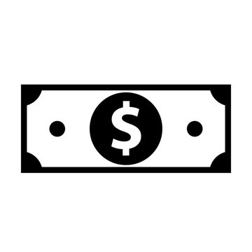 Money cash outline icon. Clipart image isolated on white background