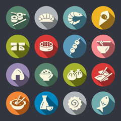 Fototapeta premium Asian food vector icon set
