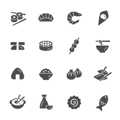 Asian cuisine vector icons