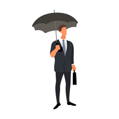 Businessman under umbrella vector illustration