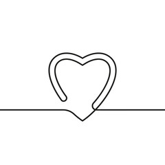Continuous line drawing of heart, Black and white vector minimalist illustration of love concept