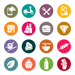 Food delivery service icons
