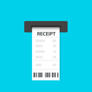 Sales Printed Receipt Icon. Clipart Image Isolated On White Background