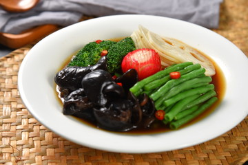 grilled meat with vegetables