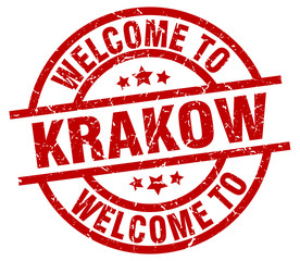 welcome to Krakow red stamp