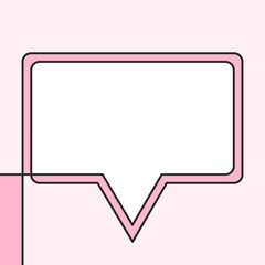 Speech bubble rectangular made of continuous line drawing