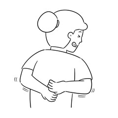 vector of woman scratching back