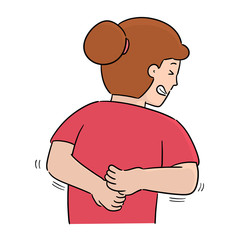vector of woman scratching back