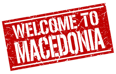 welcome to Macedonia stamp