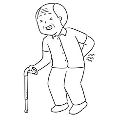 vector of elder man got backache