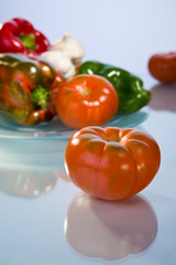 Vegetables on the white table